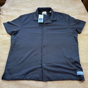 NEW Scotch & Soda Mens Popcorn Jersey Camp Shirt Black Button-Up Size XL NWT